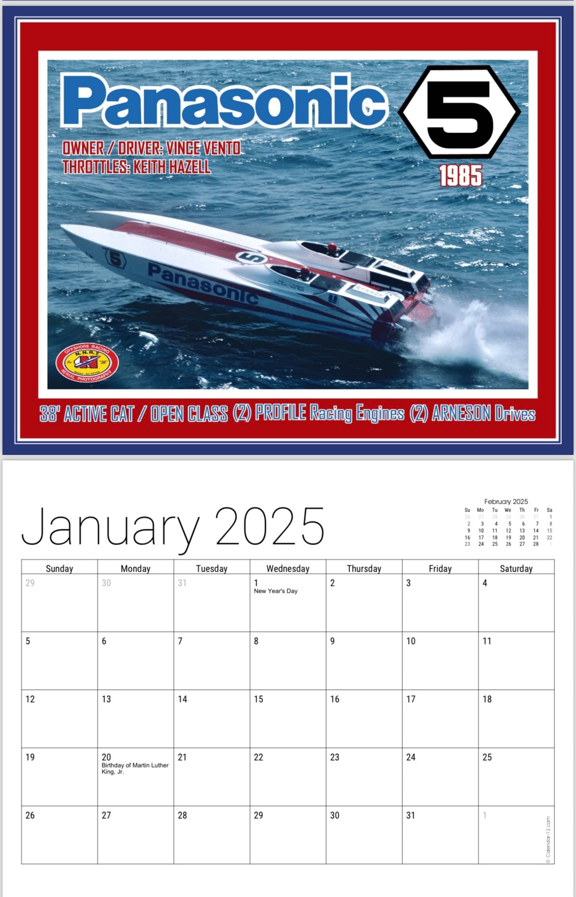 2025 NNRT Offshore Classic Calendar 11x14