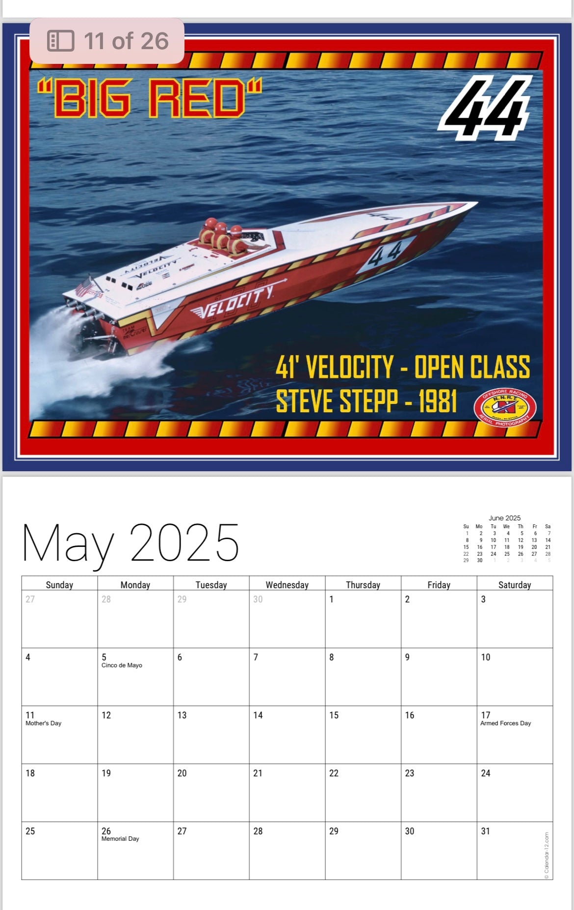 2025 NNRT Offshore Classic Calendar 11x14
