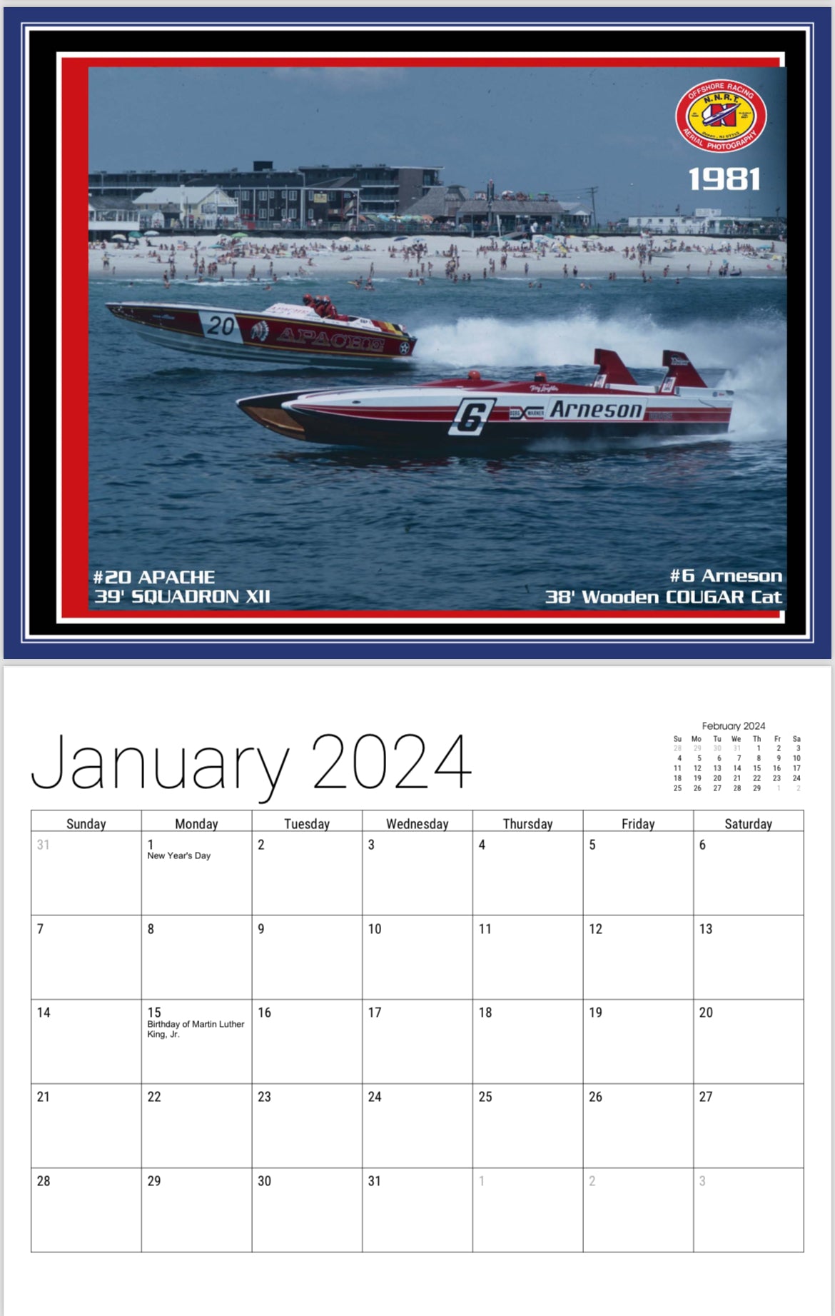 2024 NNRT Offshore Classic Calendar 11x14
